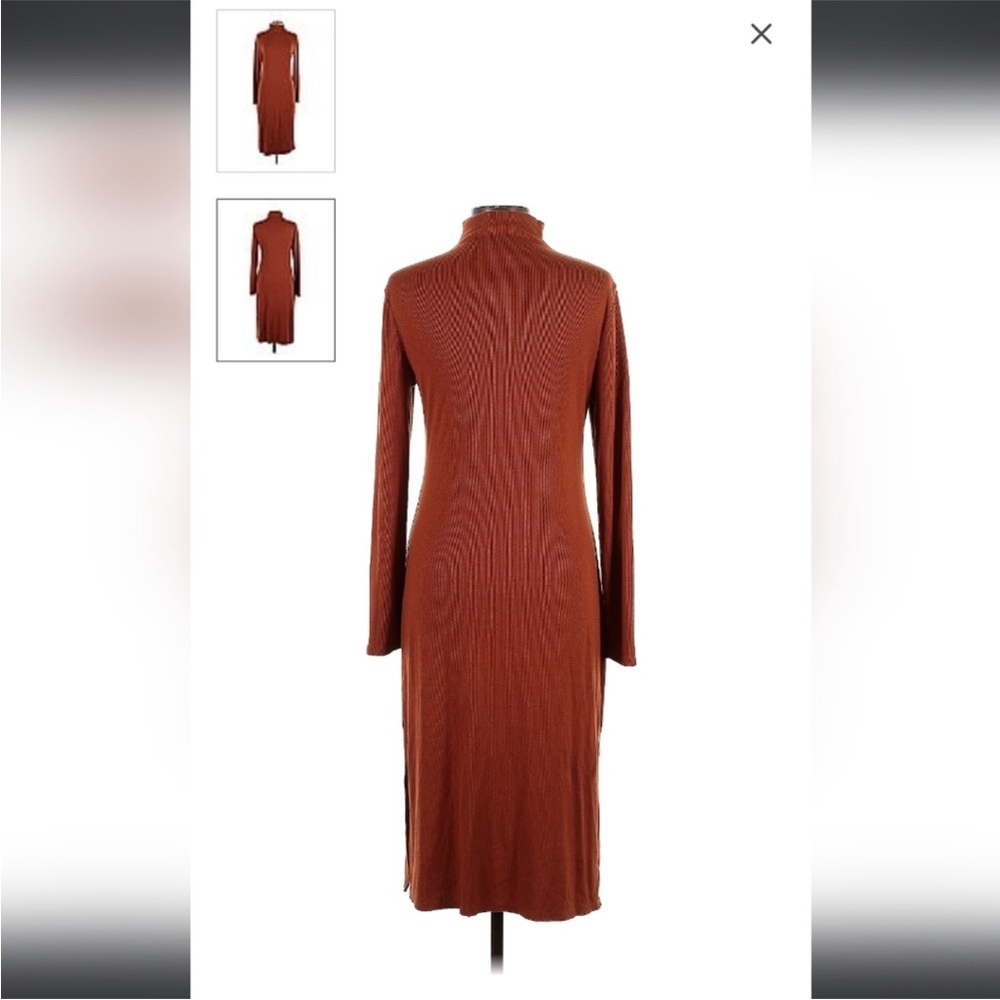 Ribbed Turtleneck Midi Dress